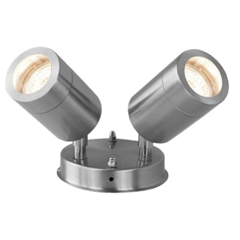S/Steel 2 Light Adjustable Wall Light - Click Image to Close